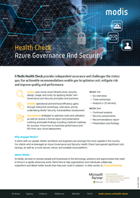 Modis Australia - Health Check Thumbnail - Azure Governance And Security