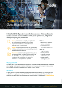 Modis Australia - Health Check Thumbnail - Cloud Migration Assessment